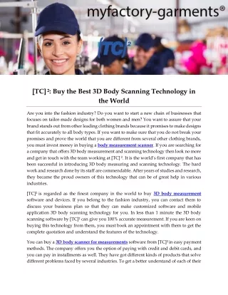 tc 2 buy the best 3d body scanning technology