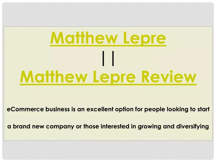 matthew lepre matthew lepre review ecommerce