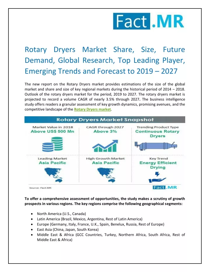 rotary dryers market share size future demand