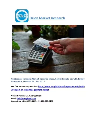 Contactless Payment Market Trends, Share, Industry Size, Growth, Opportunities and Forecast 2019 to 2025