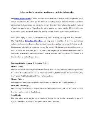 online auction script to start an ecommerce