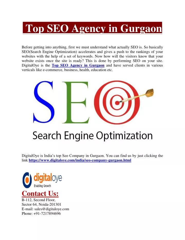 top seo agency in gurgaon before getting into