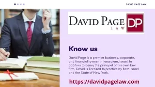 Choose The Best Law Firms in Israel - David Page Law