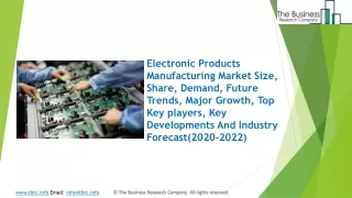 2020 Electronic Products Manufacturing Market Industry Outlook, Growth And Trends