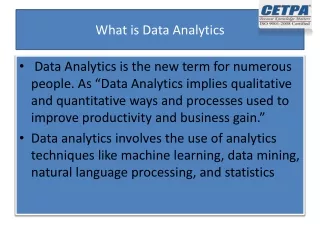what is data analytics