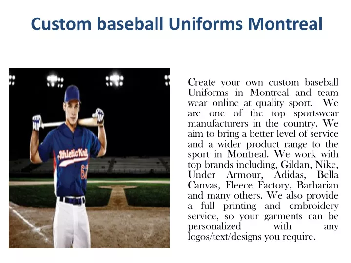 custom baseball uniforms montreal