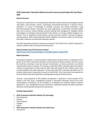 apac automotive telematics market executive