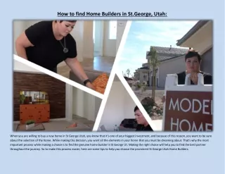 how to find home builders in st george utah