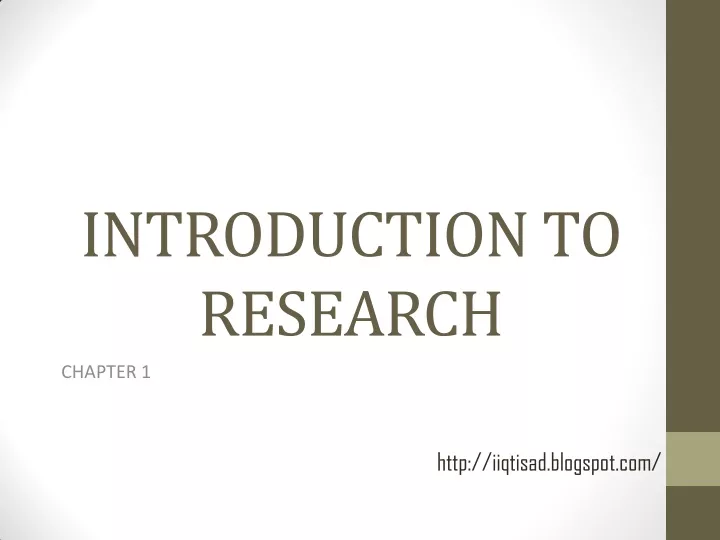 introduction to research