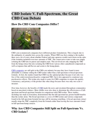 cbd isolate v full spectrum the great