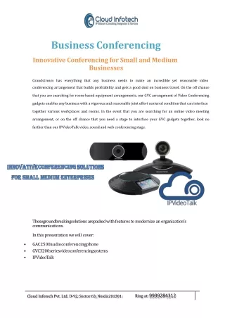 Revolutionar Business Conferencing Solutions | Cloud Infotech Pvt. Ltd.