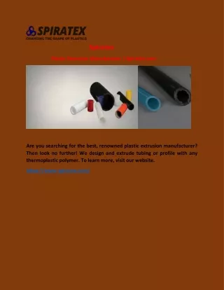 Plastic Extrusion Company | Spiratex.com