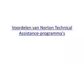 voordelen van norton technical assistance programma s