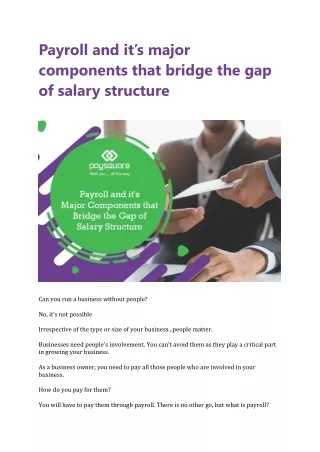 payroll and it s major components that bridge