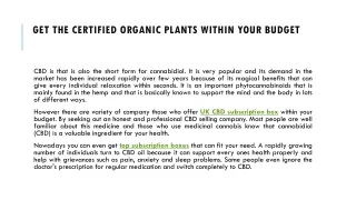 Get the certified organic plants within your budget