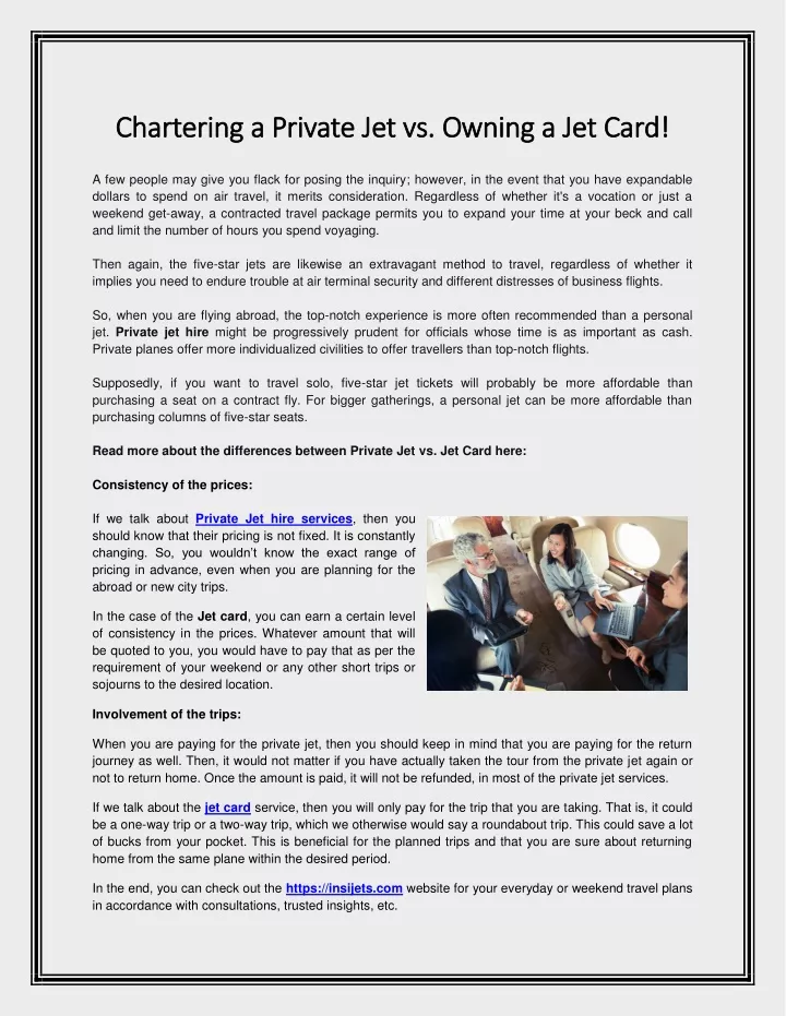 chartering a private jet vs owning a jet card
