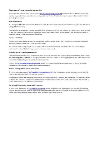 advantages of hiring accounting outsourcing