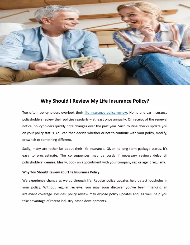 why should i review my life insurance policy