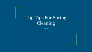 top tips for spring cleaning