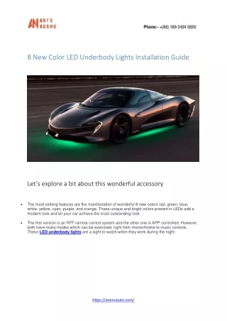 8 new color led underbody lights installation