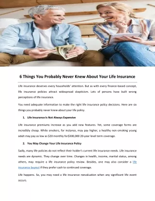 6 Things You Probably Never Knew About Your Life Insurance