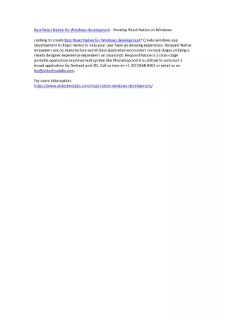 best react native for windows development develop