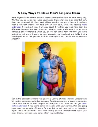 5 easy ways to make men s lingerie clean