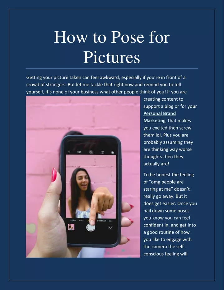 how to pose for pictures
