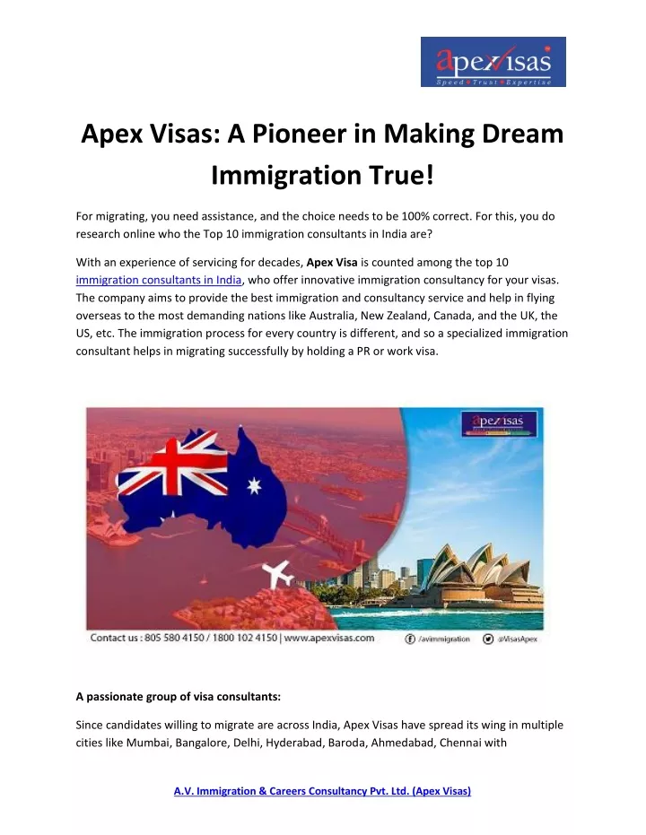 apex visas a pioneer in making dream immigration