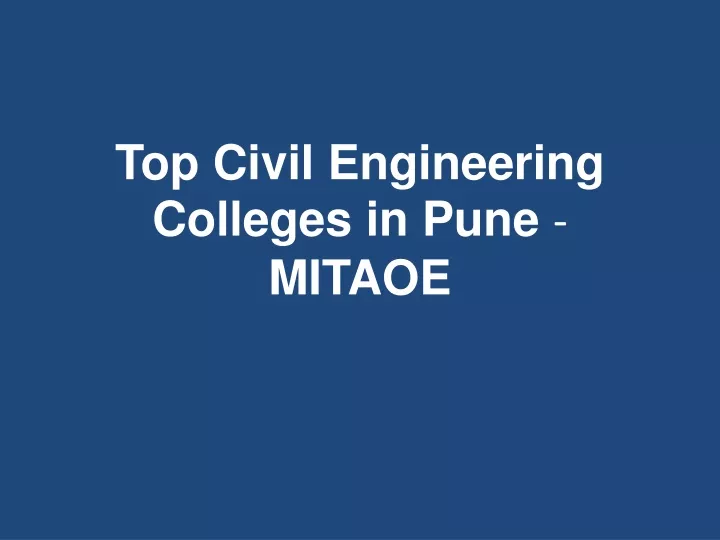 top civil engineering colleges in pune mitaoe