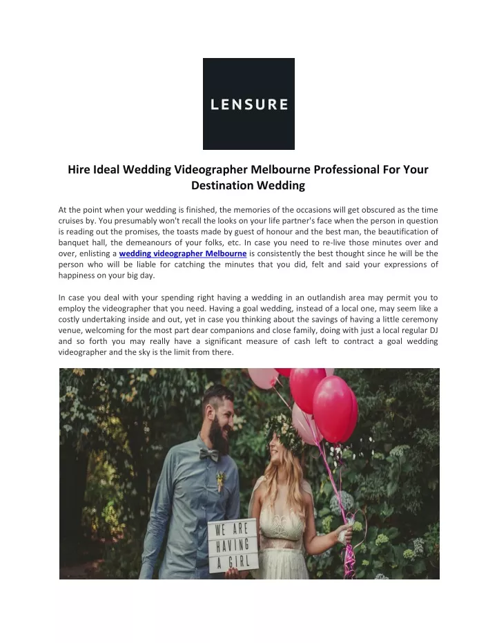 hire ideal wedding videographer melbourne