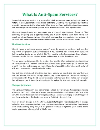 what is anti spam services