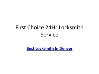 Best Locksmith Service In Denver