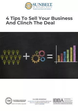 4 Tips to Sell Your Business And Clinch The Deal