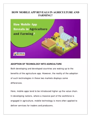 how mobile app reveals in agriculture and farming