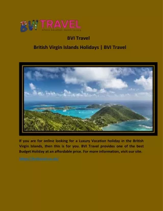 Holidays in British Virgin Islands | BVI Travel