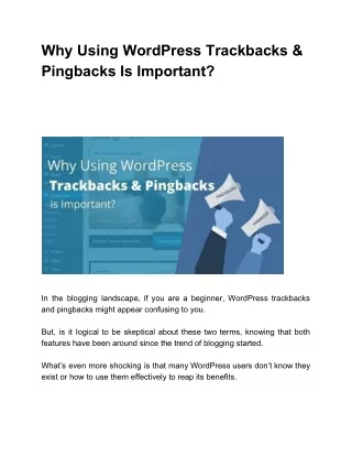 why using wordpress trackbacks pingbacks
