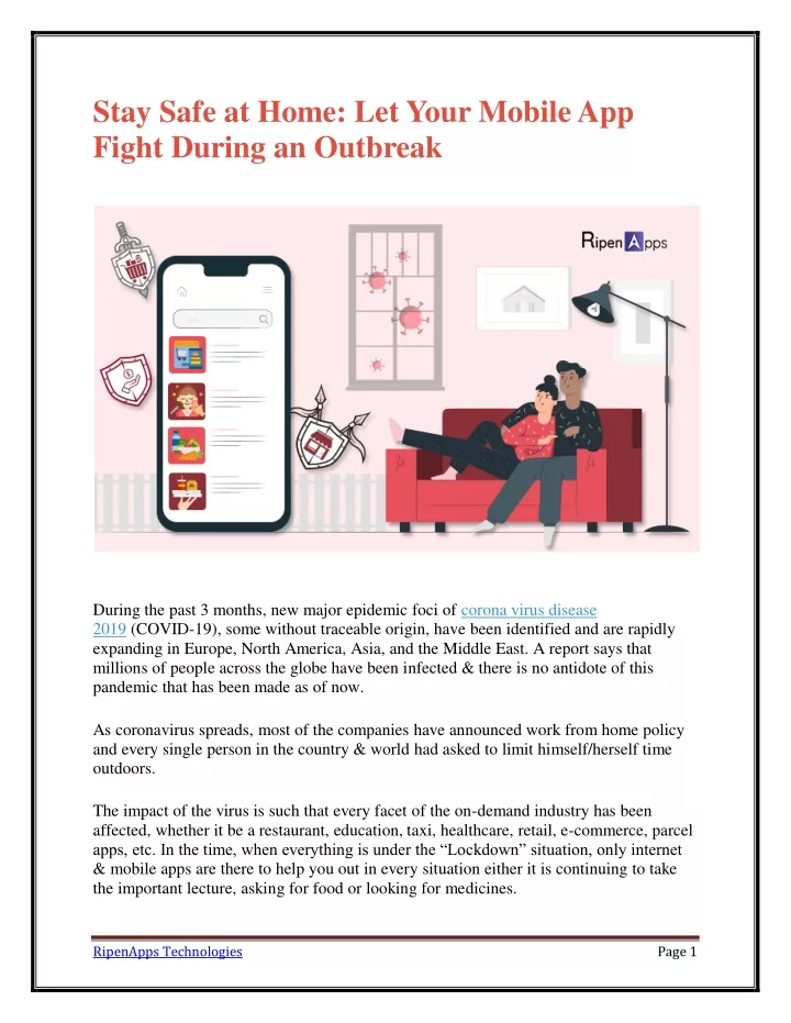 stay safe at home let your mobile app fight
