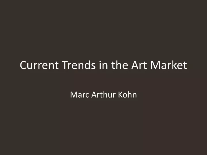 current trends in the art market