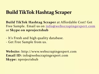 build tiktok hashtag scraper