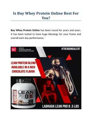 Is Buy Whey Protein Online Best For You?