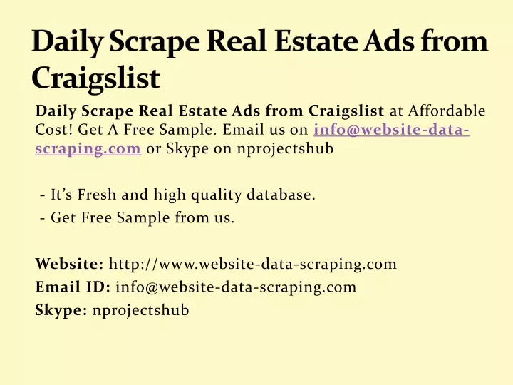 daily scrape real estate ads from craigslist