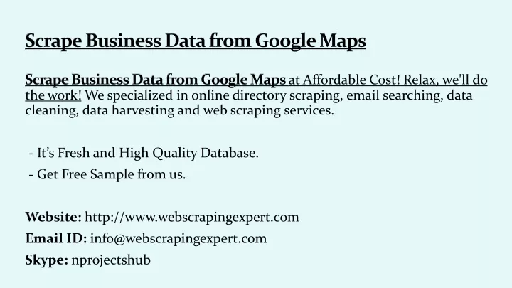 scrape business data from google maps