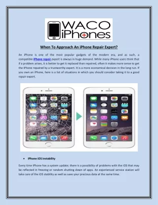 when to approach an iphone repair expert
