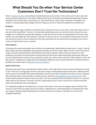 what should you do when your service center