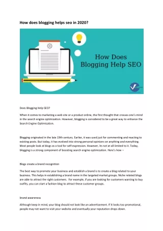 how does blogging helps seo in 2020