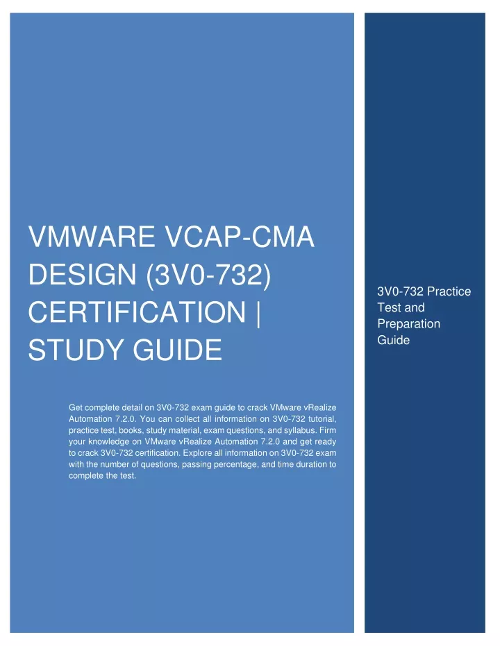 vmware vcap cma design 3v0 732 certification