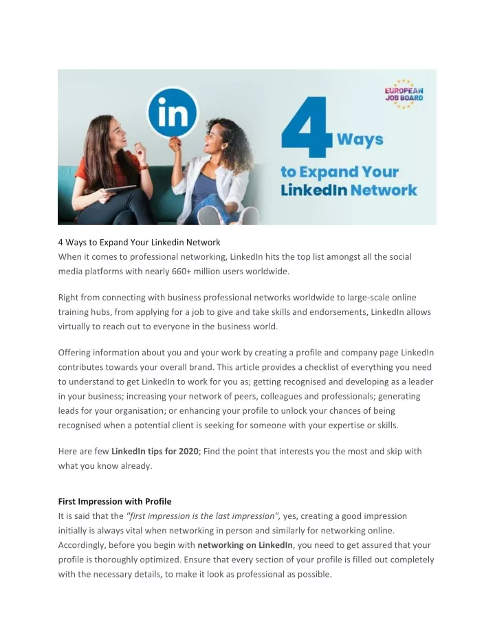 4 ways to expand your linkedin network