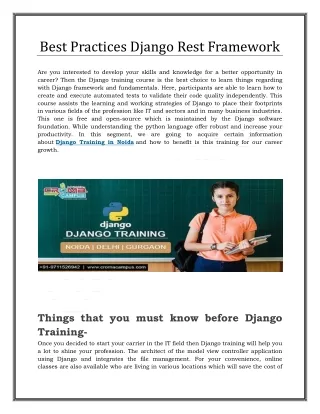 best practices django rest framework