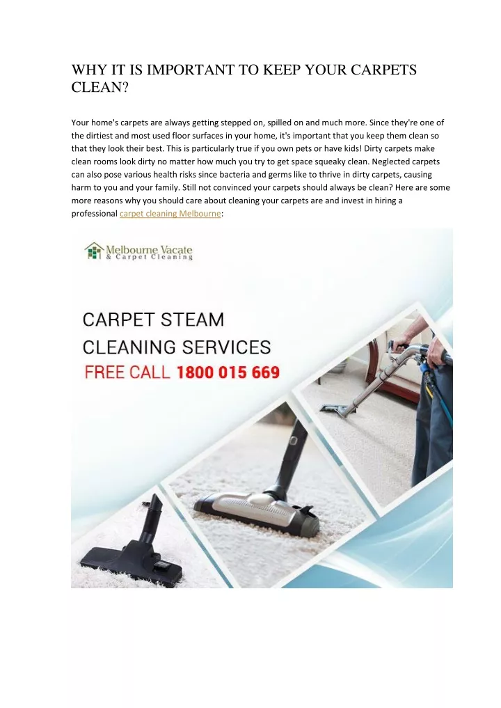 why it is important to keep your carpets clean